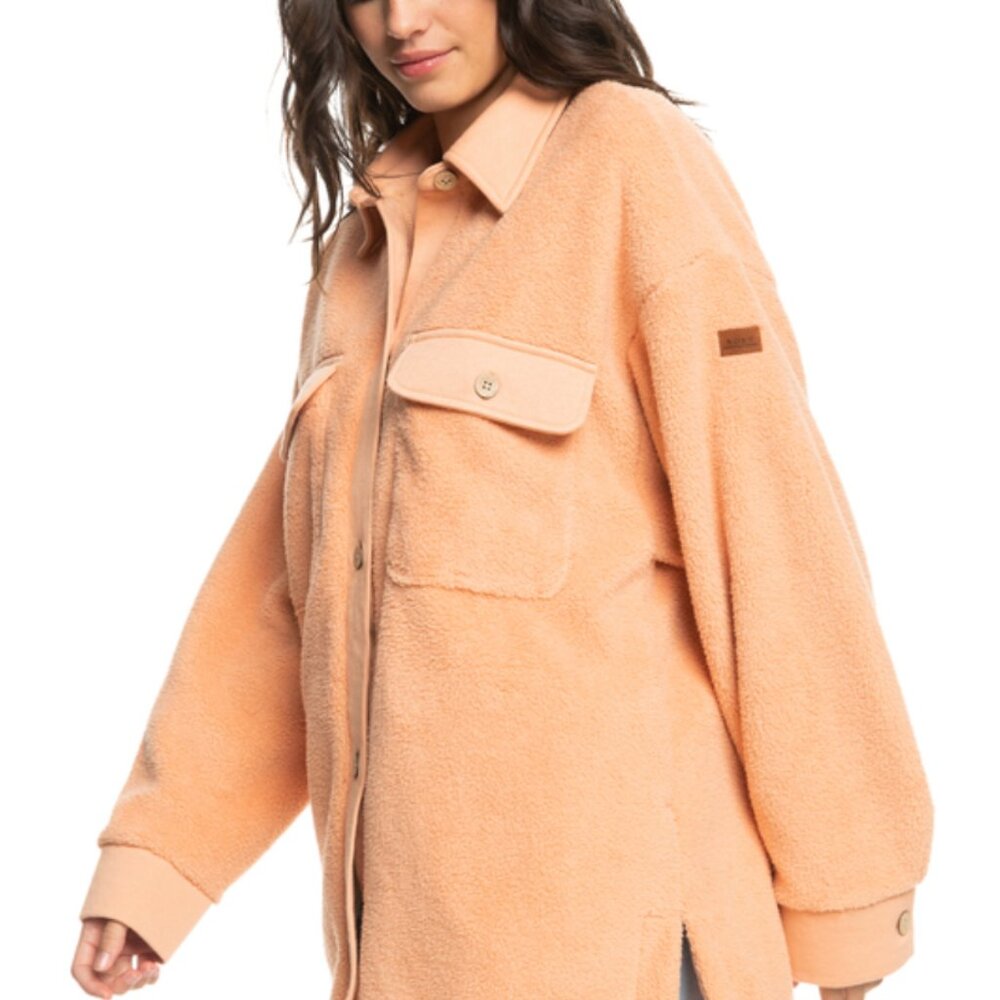 Roxy Orange Sherpa Shacket - Medium - image 1